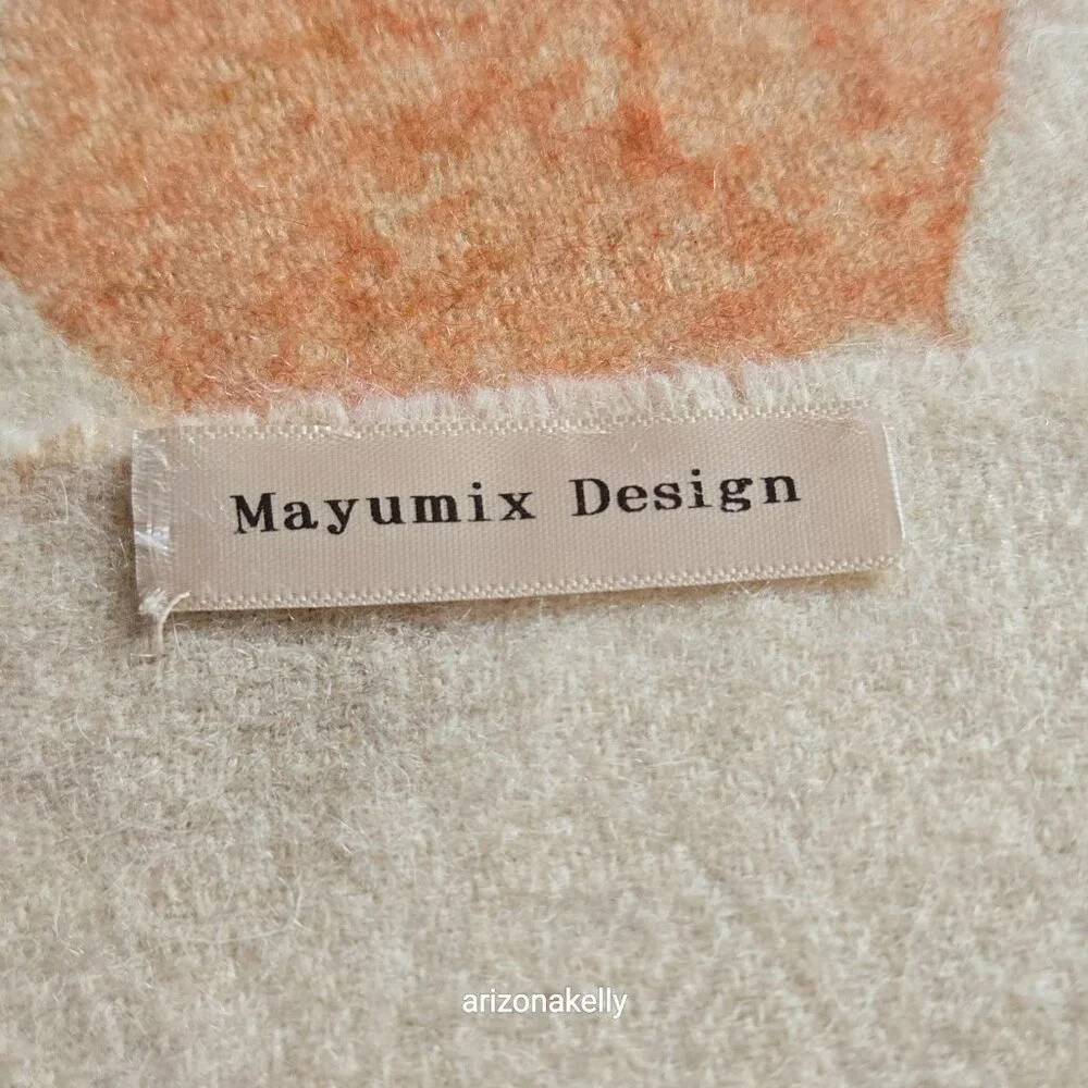 NWOT Handmade Wool Scarf Botanical Natural Dye Plants Eco Print Mayumix Designs